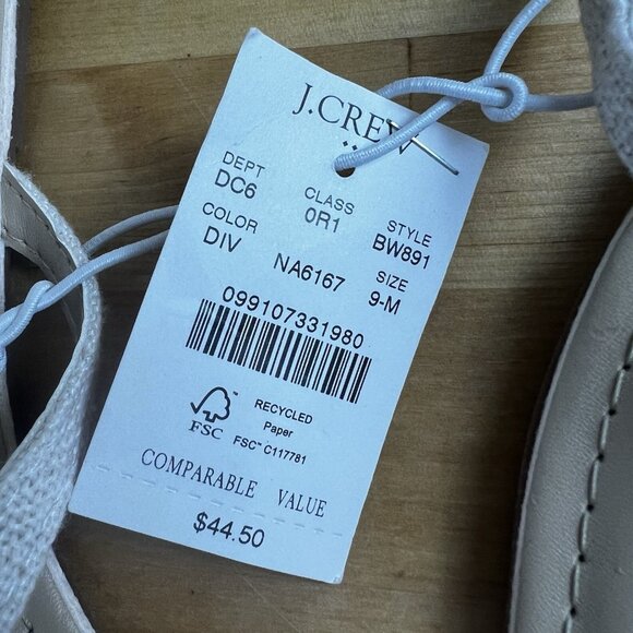 J. Crew Factory Pearl Easy Summer Flip-Flops Flat Sandal‎ Women's Size 9 FLAW - Picture 11 of 11